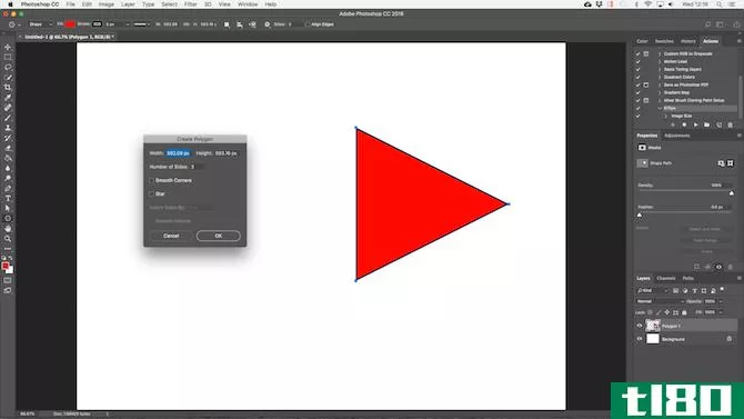 draw a vector triangle in photoshop
