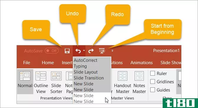 Beginner's Guide to Microsoft PowerPoint - Quick Access Toolbar