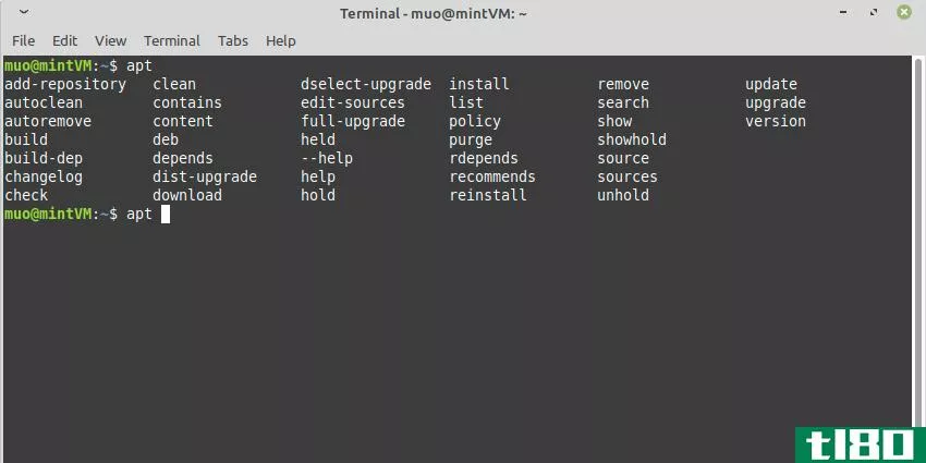 Viewing Command Suggesti*** in Linux Mint Terminal