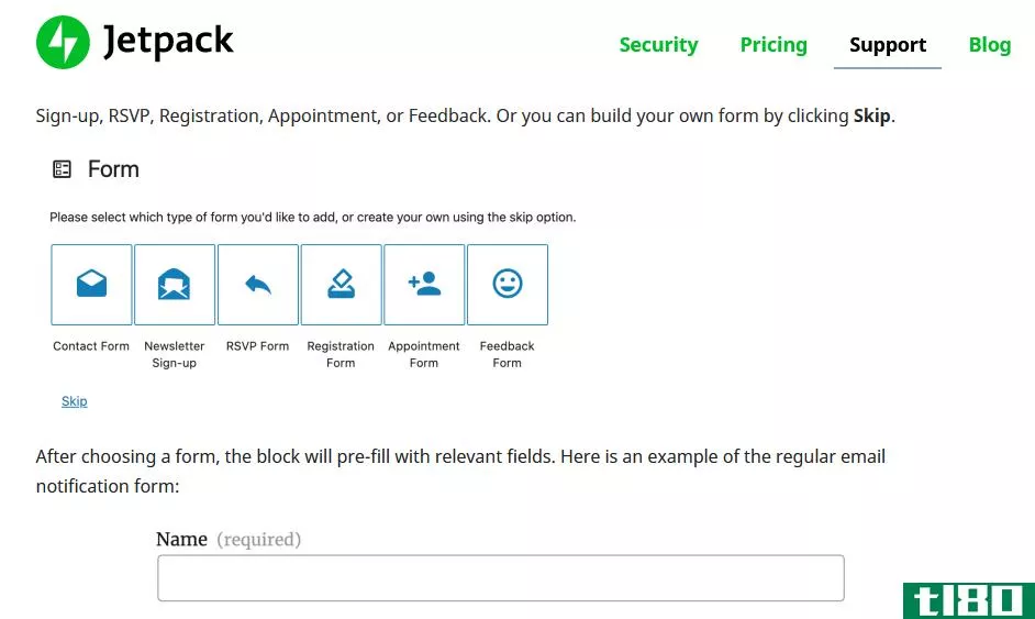 Jetpack Contact Form Block for WordPress