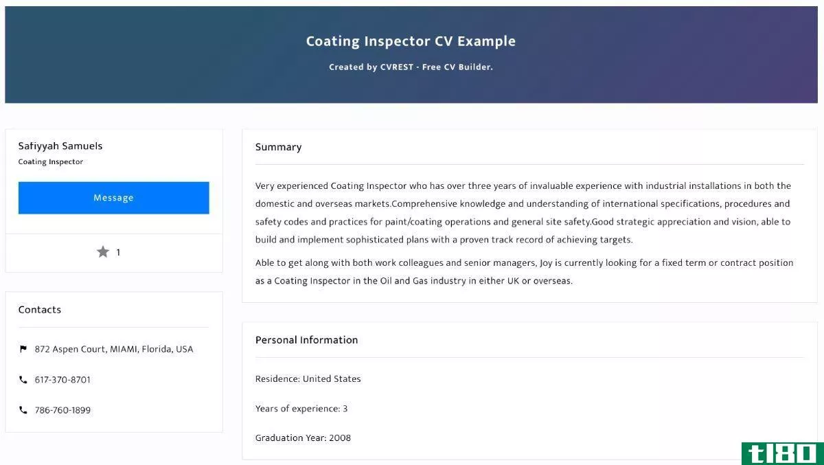CV Rest is the easiest way to make an online resume with a custom URL