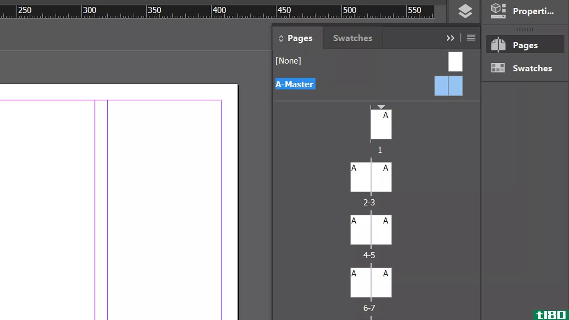 InDesign default master page