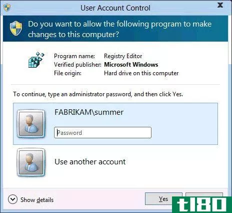 user account control credential prompt in windows