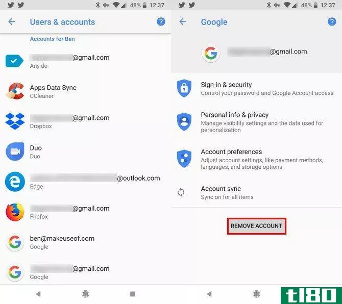 Remove Google Account Android