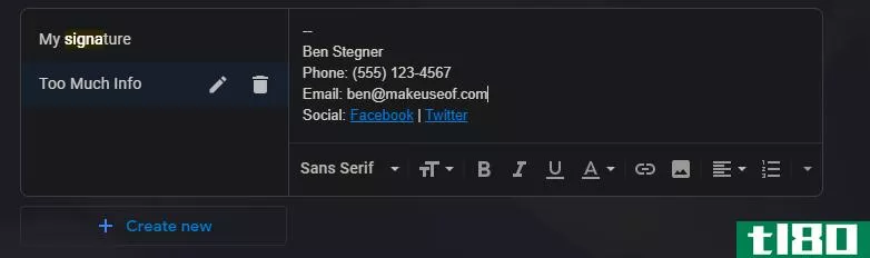 Email Signature Too Much Info
