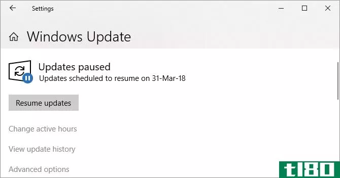 Windows 10 Updates Paused