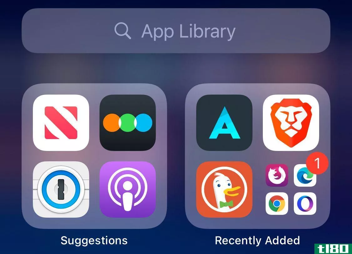 App Library Suggesti*** and Recently Added screenshot