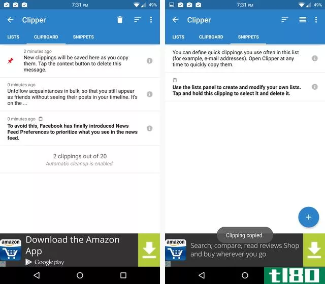 copy and paste on android - Clipper Android Clipboard App