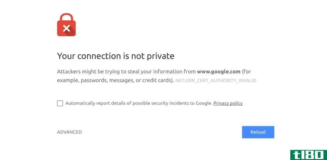 connection is not private certificate error