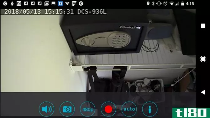 WiFi cameras - camera view of safe