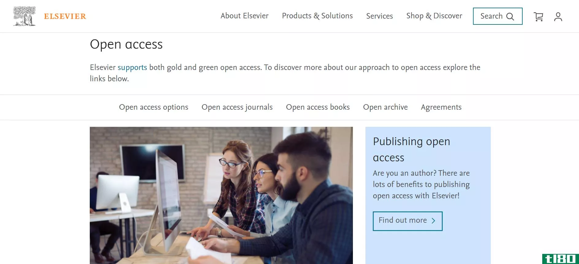 Elsevier open access journals homepage