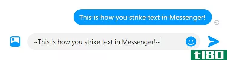 Strikethrough text in Messenger
