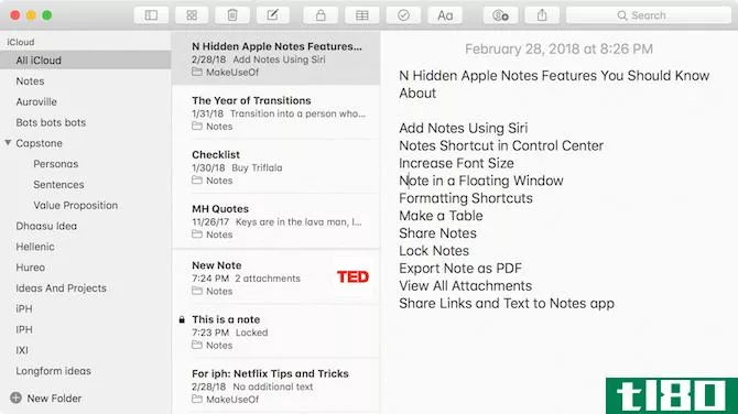 Apple Notes Features - Font Size
