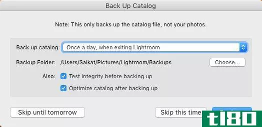 Lightroom Catalog When Exiting