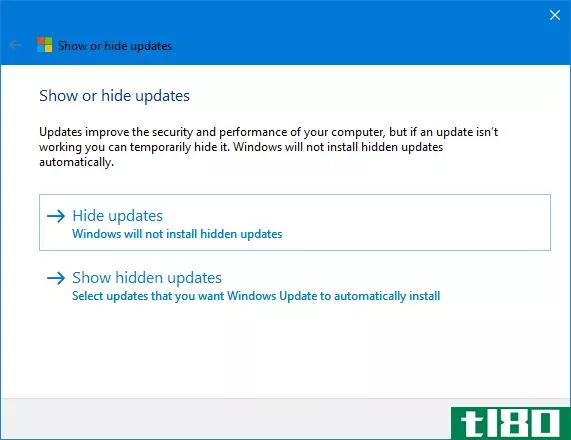 Windows 10 Hide Updates