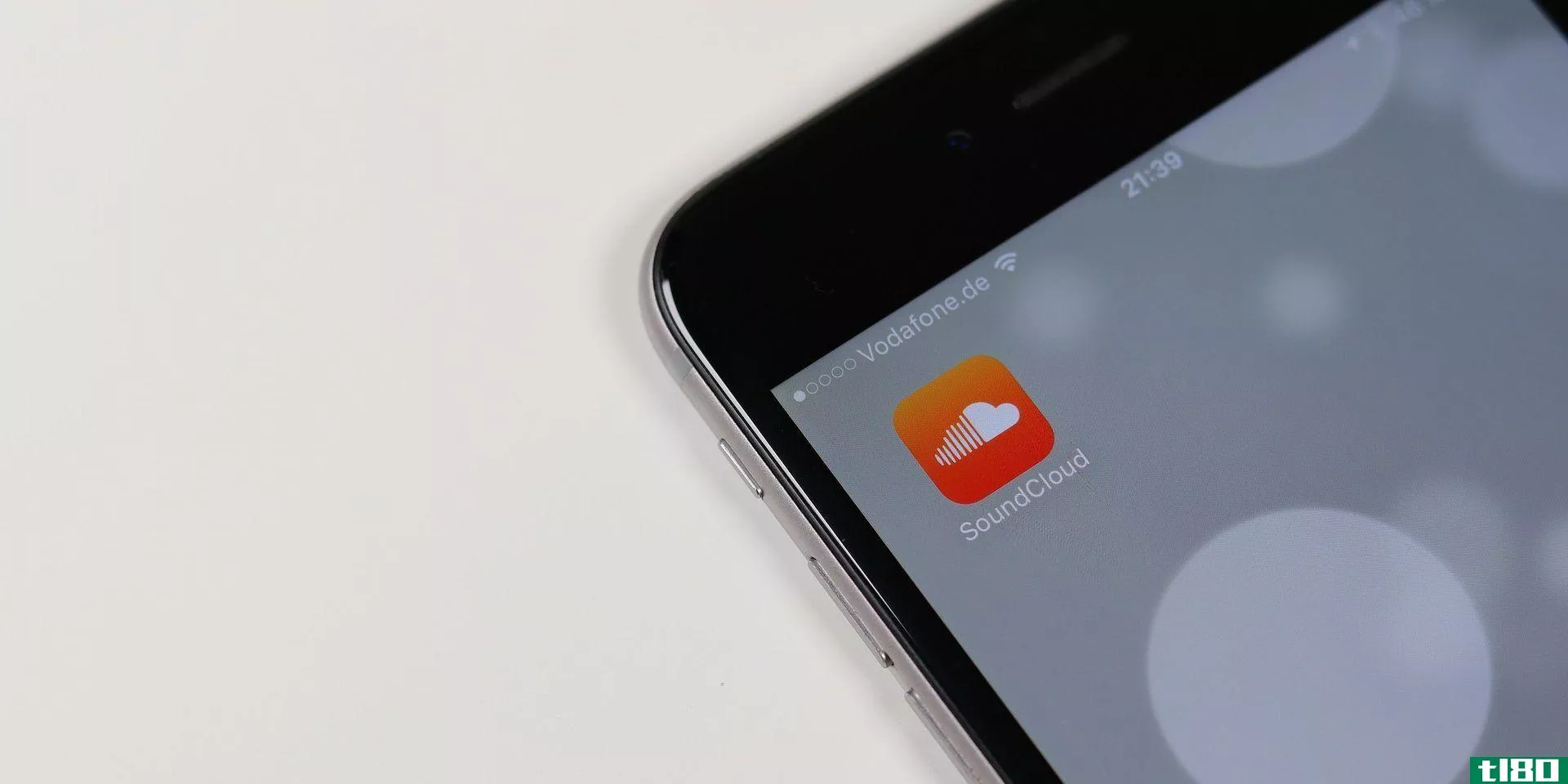 The Soundcloud app on the home screen of an iPhone