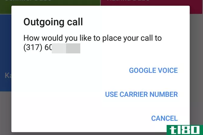 Google Voice Outgoing Call