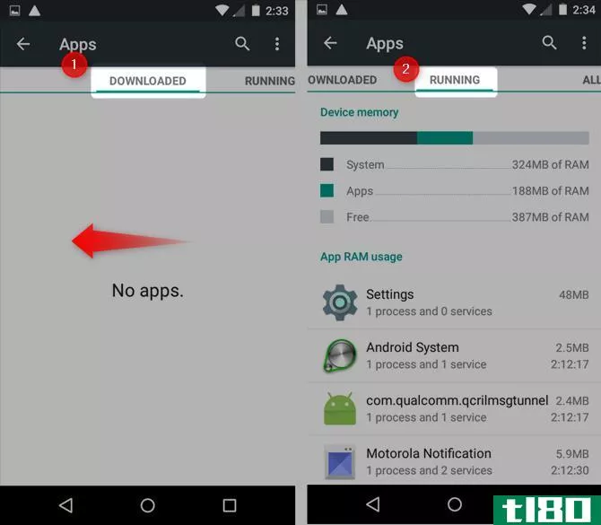 Android Running Apps
