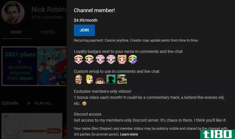 YouTube Channel Membership Perks