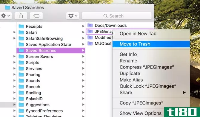 Mac Move Smart Folder to Trash