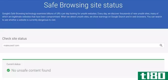 Google's Safe Browsing tool