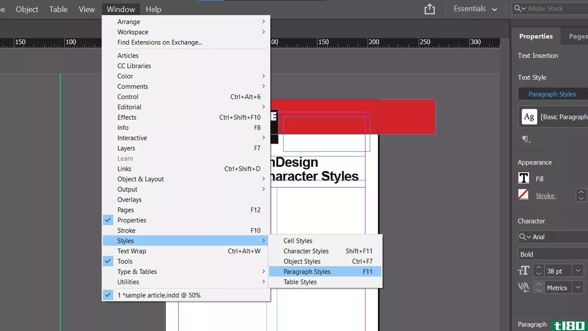 indesign open paragraph styles