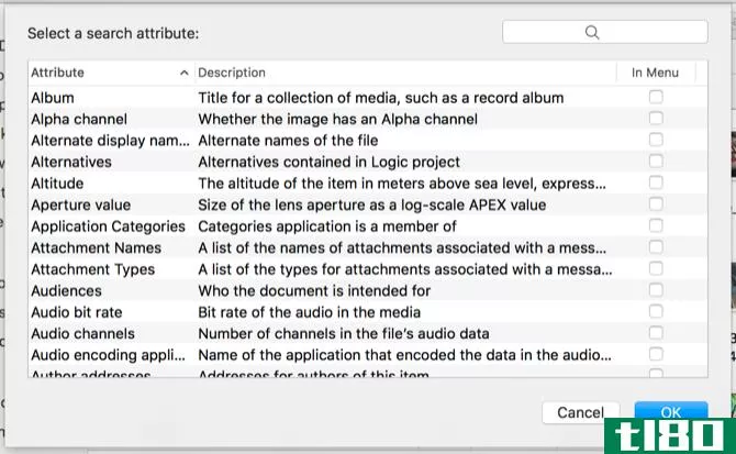 Mac Search Attributes