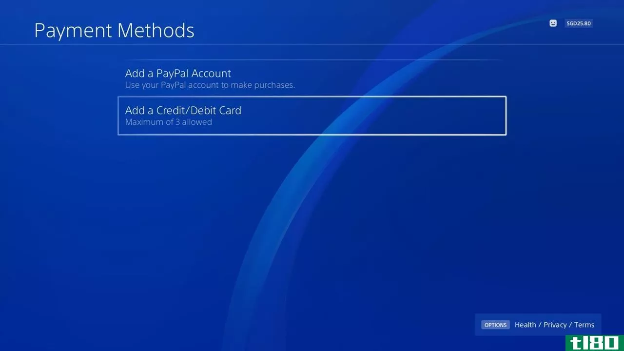 adding a credit or debit card to PSN