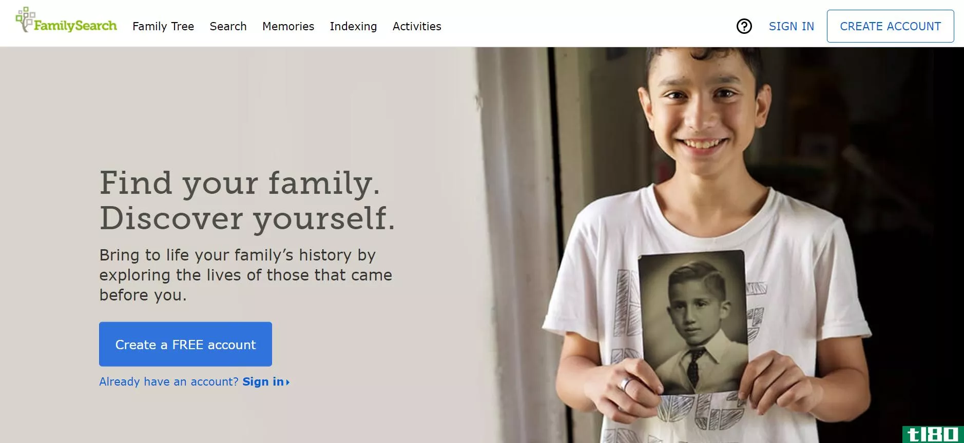 FamilySearch homepage