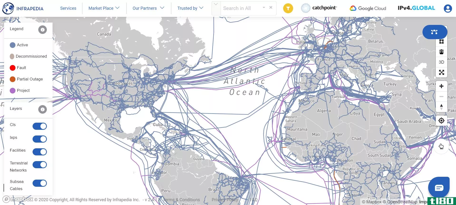 infrapedia cable map website