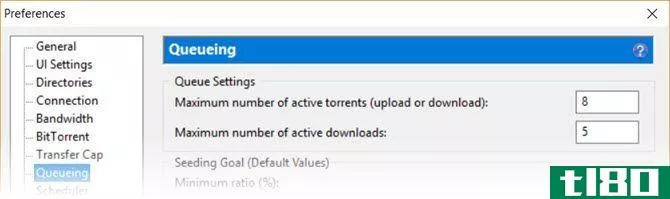 BitTorrent Settings for Queueing