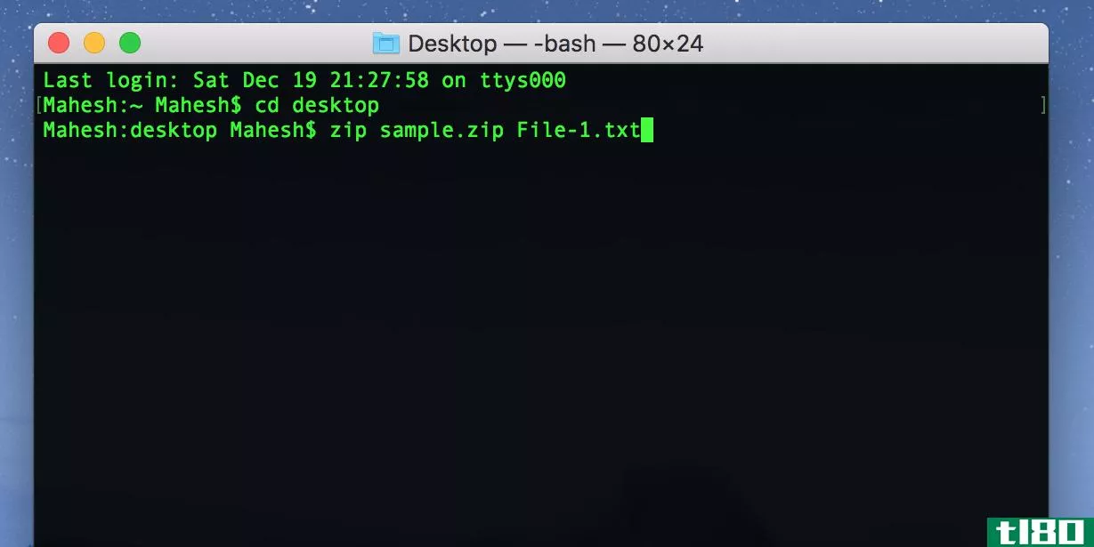 Make a ZIP file with the Terminal