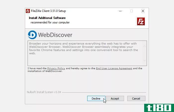 filezilla adware bundle installer