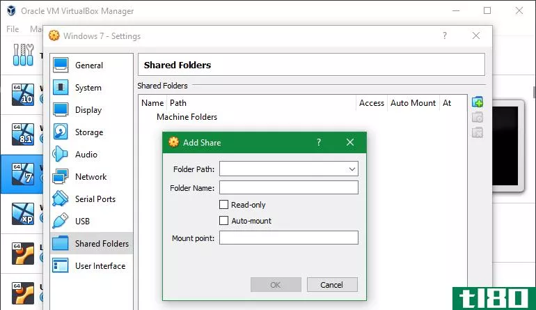 VirtualBox Add Shared Folders