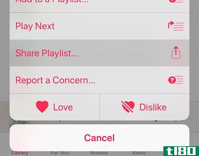Share Apple Music Playlist iOS
