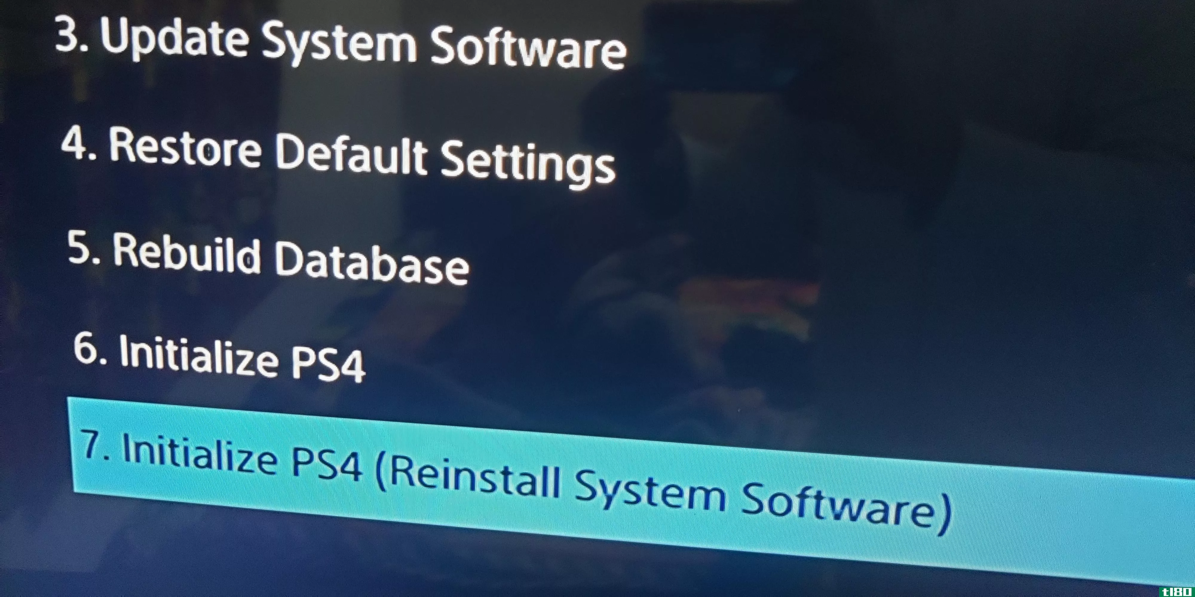 Reinstall software on the PS4