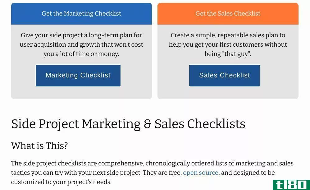 Side Project Checklist ensures you create a solid marketing plan and sales plan, and don't miss any vital step