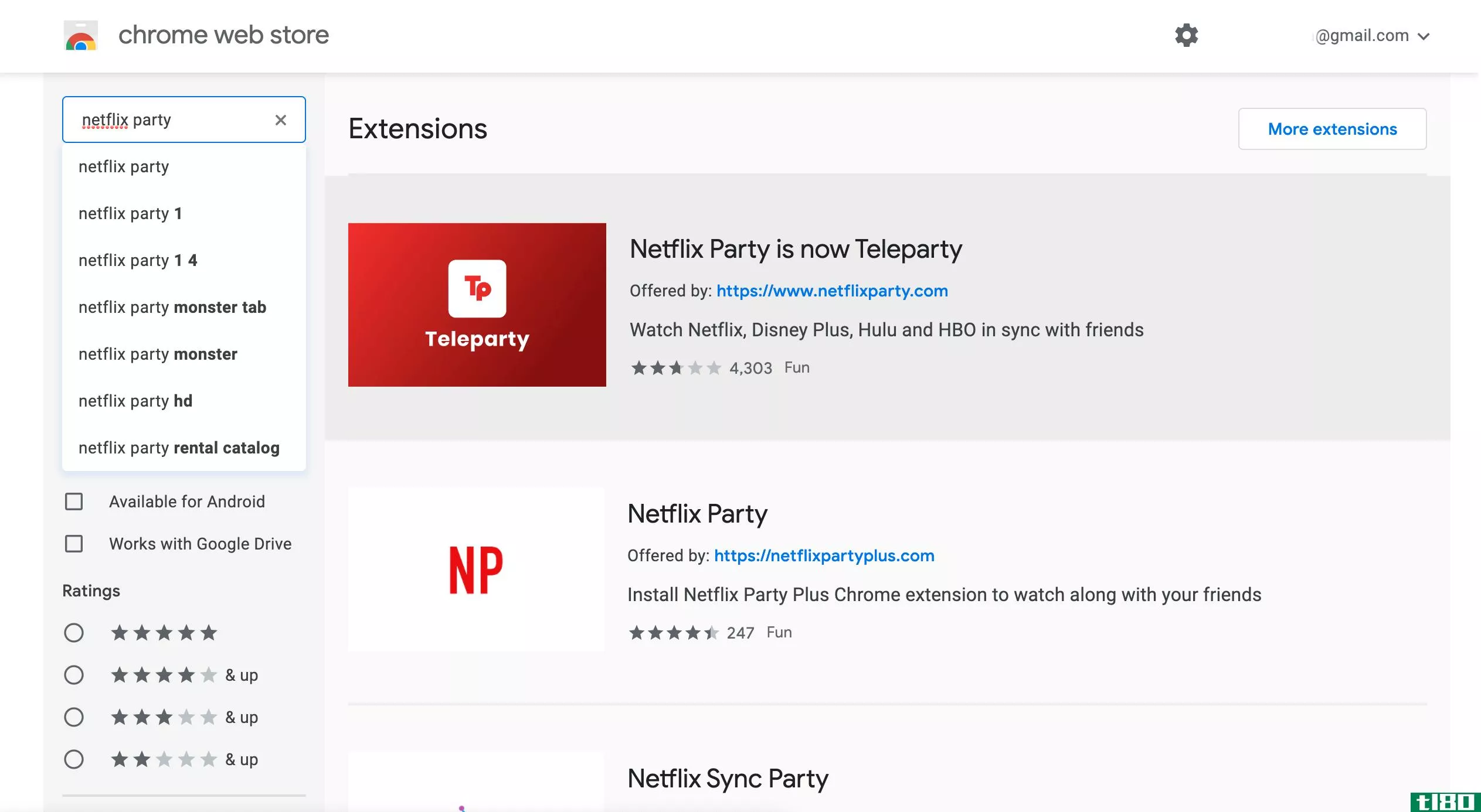 Netflix Party Search