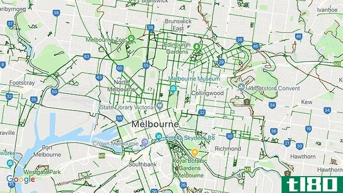 Google Maps cycle map