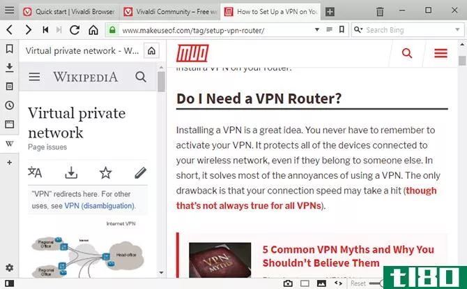 Vivaldi Browser tips - dock always-open pages