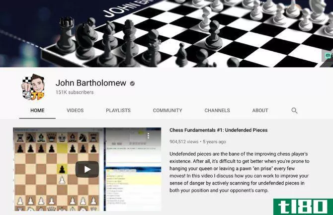 International Master John Bartholomew teaches the fundamentals of chess on his YouTube channel for beginners