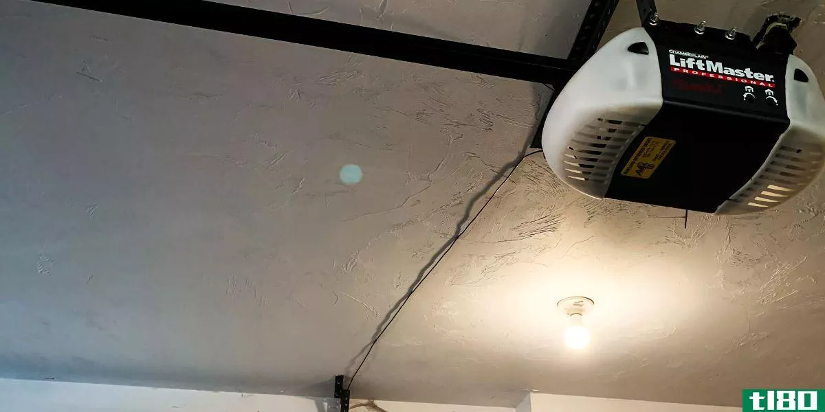 Wires Secured Across Ceiling Connected To Opener