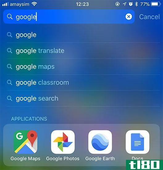 search with spotlight on ios