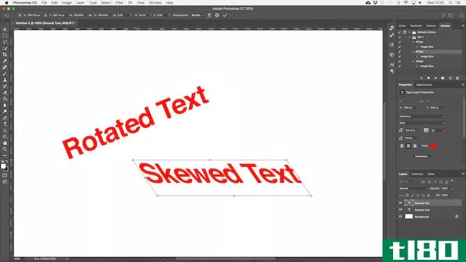 working with text in photoshop - photoshop skew rotate