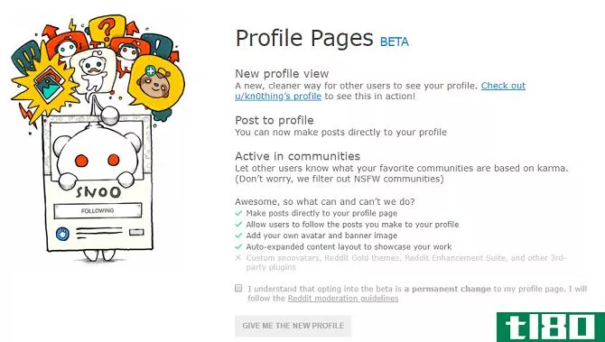 New Reddit Redesign - profile