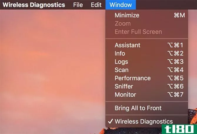 Wireless Diagnostics Window opti***