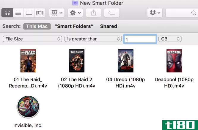 Mac Large Files Smart Folder