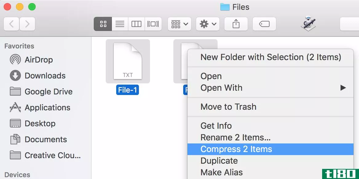 Create a ZIP file on a Mac