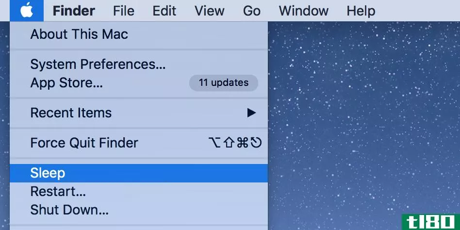 Lock a Mac using the Apple menu