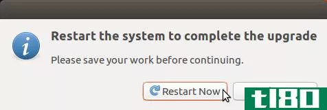Restart the system to complete upgrade